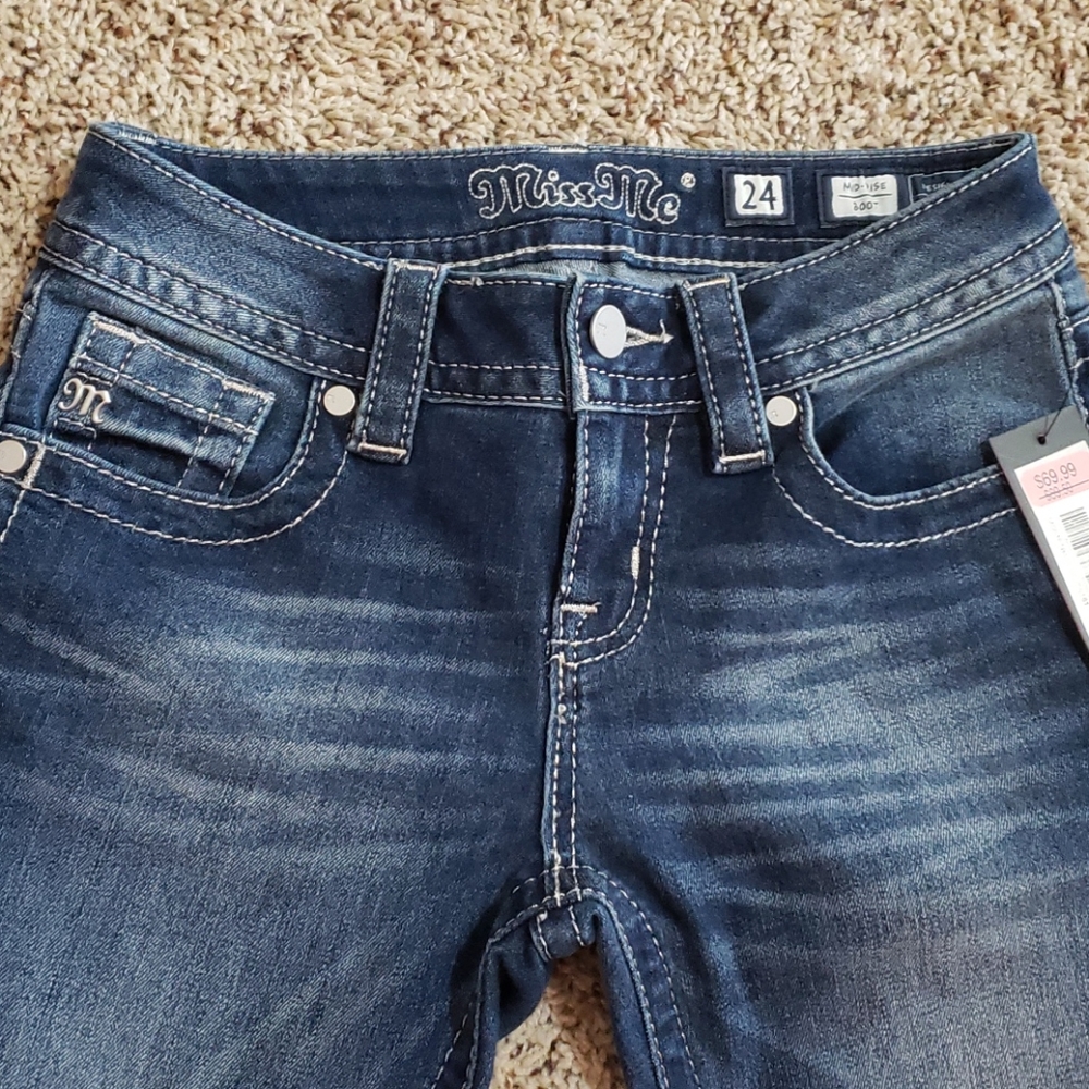 Miss Me boot cut jeans size 24, 34 length